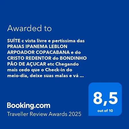 Suite C Vista Livre E Pertissima Das Praias Ipanema Leblon Arpoador Copacabana E Do Cristo Redentor Do Bondinho Pao De Acucar Etc Chegando Mais Cedo Que O Check-In Do Meio-Dia, Deixe Suas Malas E Va Se Divertir, Idem No Check-Out Das 10H Manha